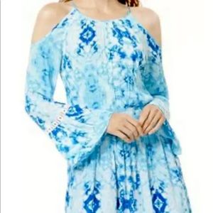 Women's INC dress Blue Tie Dye Galaxy  Size S